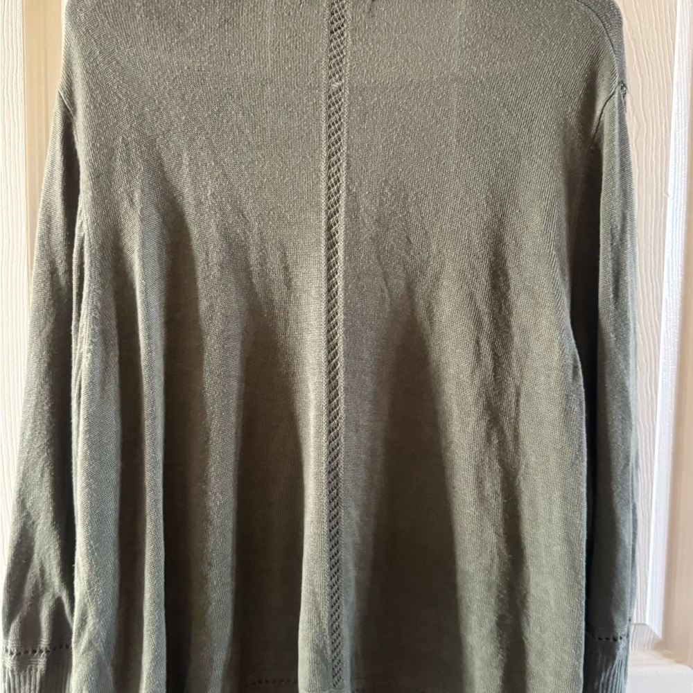 Olive Green Women's Cardigan - Picture 5 of 9